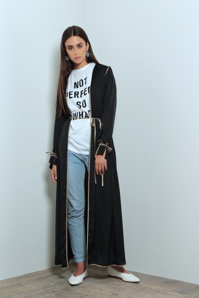 Black silk robe