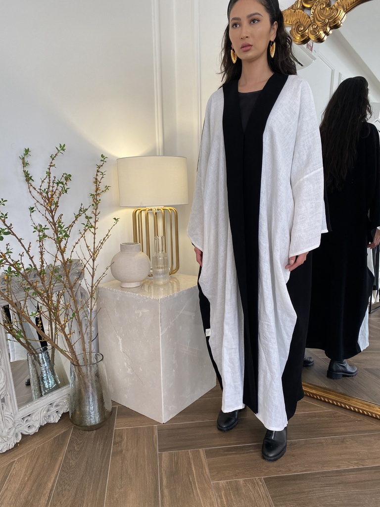 عباية كتان أمامية