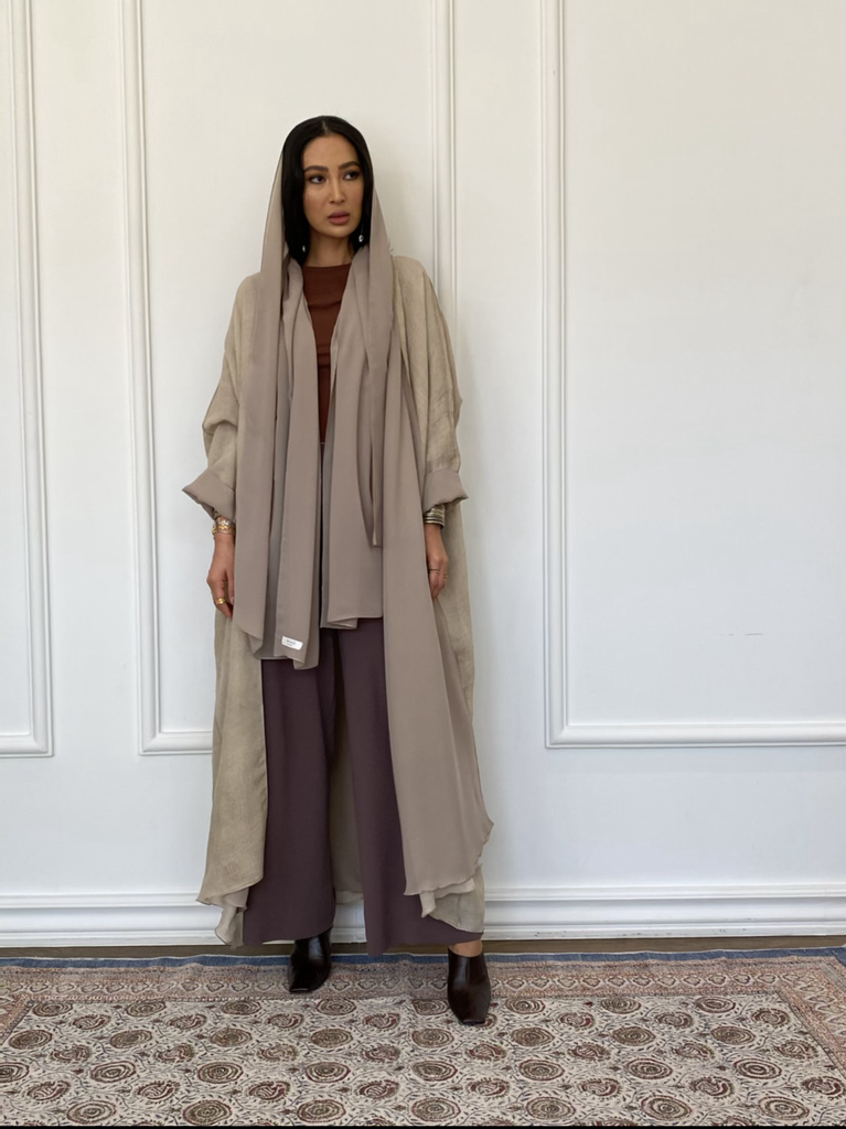 Maria, reversable linen in beige 